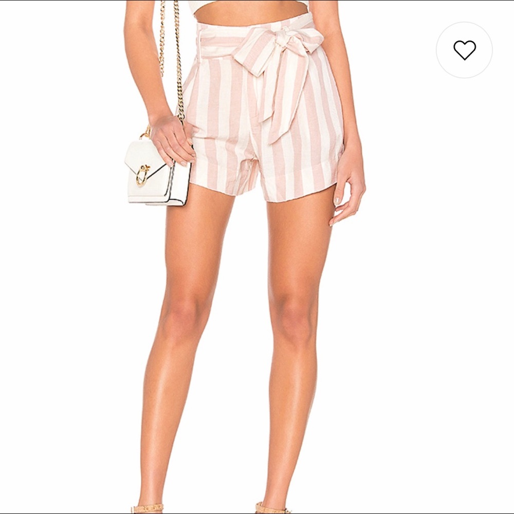 Rails Petal Katy Short Linen Blend Pink Stripe Large NEW